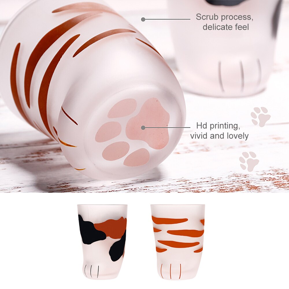 230/300ml kattklo kopp melk glass frostet glass kopper søte katter fot klo utskrift krus katt gryte til frokost kaffe låve melk y