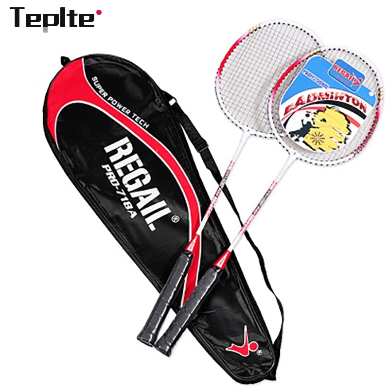 718a Aluminum Alloy Badminton Racket Baking Paint For Metal Two-Color Two-Piece Training Badminton Racket Set