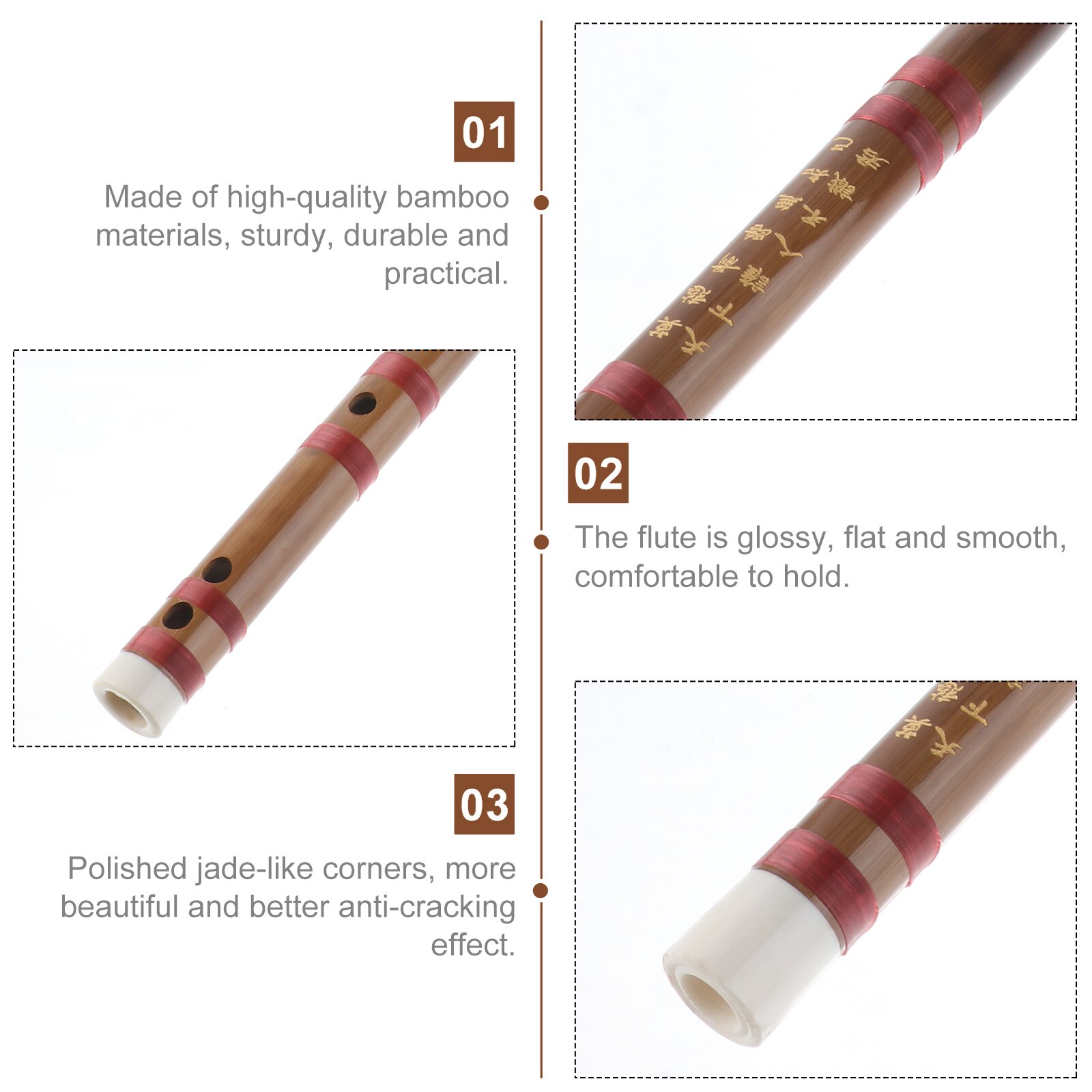 1 Pc Pretty Bamboefluit Chinese Stijl Fluit Inleidende Beginner Fluit (D Sleutel)