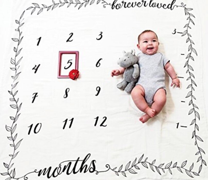 Baby Baby Milestone Deken Foto Fotografie Prop Dekens Achtergrond Doek Kalender Bebe Jongen Meisje Foto Accessoires 100x100cm: Rood