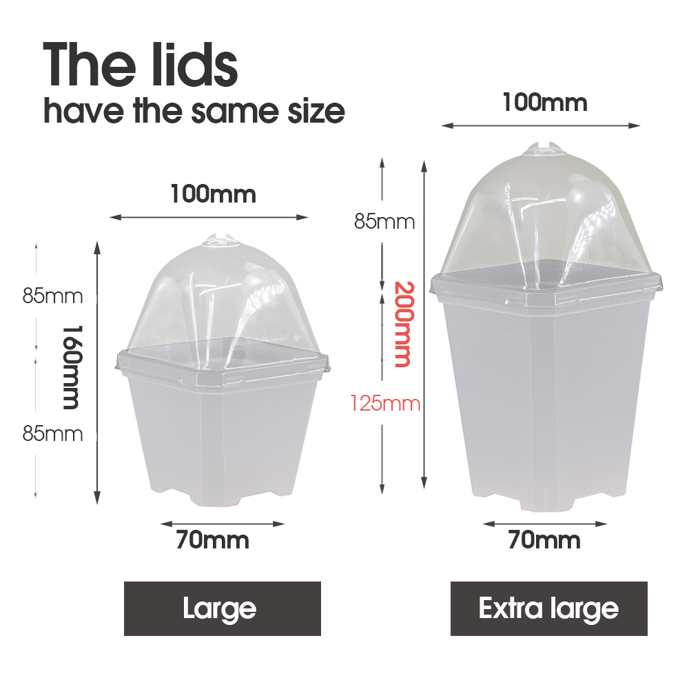 4-maten tuinkwekerij zaailingbeker met warmer deksel vochtigheidskoepel voor binnenkas bloempotten container kweekpotten