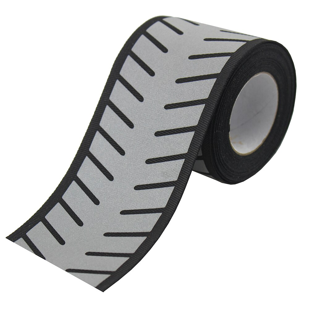 Silver Reflective Stripe Fabric Webbing Ribbon Trim Warning Tape For Clothing DIY Sew on 2meter: W04-Black
