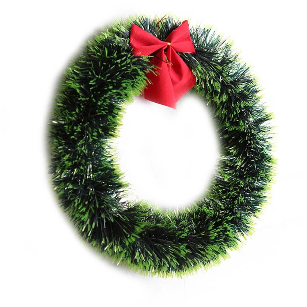 1 Pc Kerst Groene Krans Decoratieve Guirlande Met Strik Home Decor (Groen)