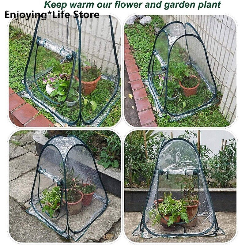 Mini pop-up kas tuinieren bloempot afdektent transparant pvc warme kamer achtertuin bloemenschuilplaats klein binnen buiten