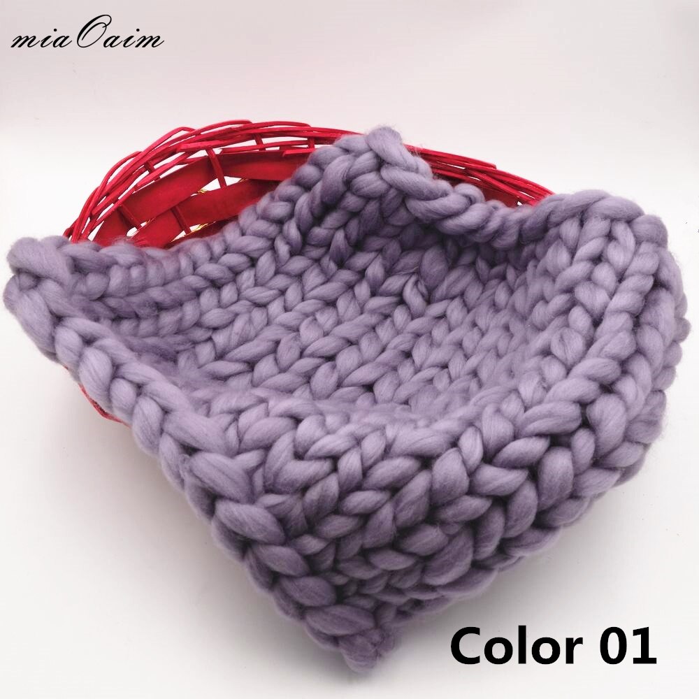 Couverture tricotée pour -né 2 pièces/lot | Couverture antichoc pour -né, accessoire Photo épais pour couverture de bébé, panier de remplissage, support pour photographie