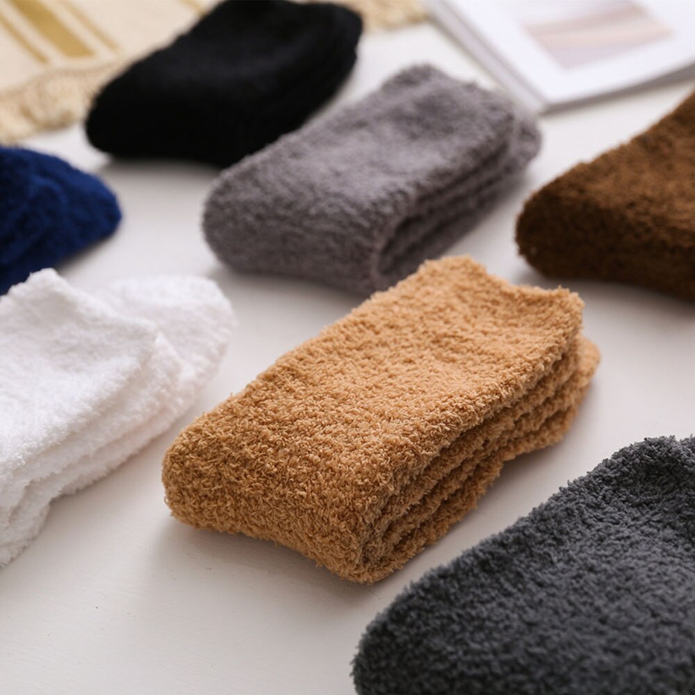 Calcetines gruesos para mantener el calor para hombre y mujer, medias de lana térmica para dormir, botas de suelo, calentador de piernas, accesorios Unisex