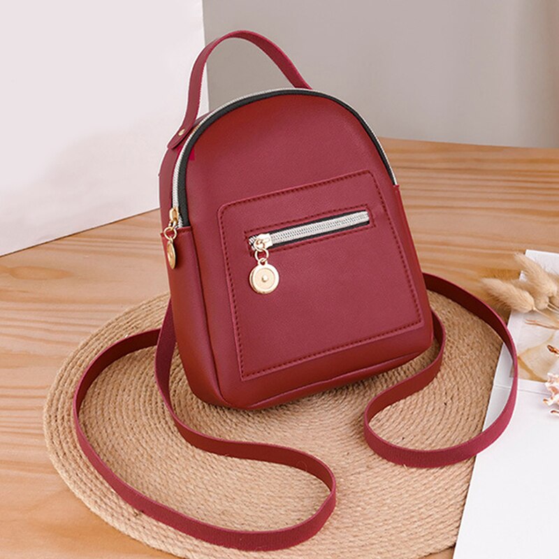 PU Leather Mini Backpack For Women Leisure Zipper ... – Grandado