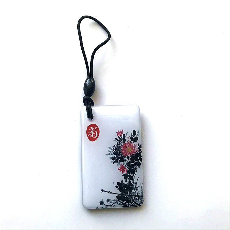 1pcs 13.56 Mhz Block 0 Sector Rewritable RFID M1 S50 UID Changeable Card Tag Keychain NO.3 Keyfob ISO14443A Access Control Card: chrysanthemum