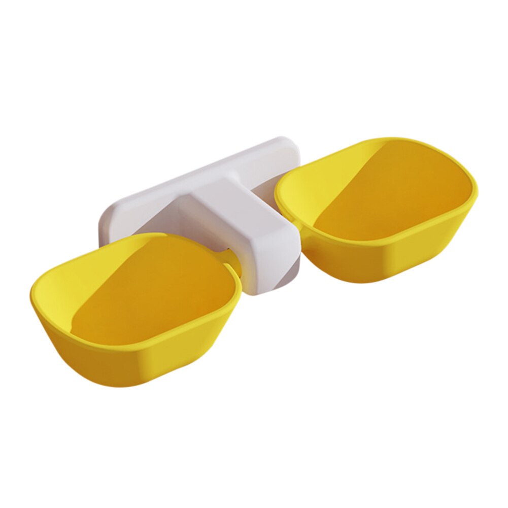 Cat Dog Bowl Pet Food Water Bowl Wall Mounted Cat Feeding Water Double Bowl Container Dog Feeder Pet Supplies: Licht Geel