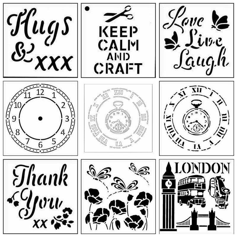 Keep Calm And Love Clock plantilla para álbum de recortes de bricolaje grabador de relieve para tarjetas de papel plantillas artesanales decorativas hechas a mano hoja de dibujo