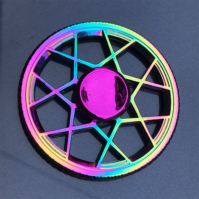 Rainbow Metal Fidget Spinner Toys Stainless Steel Bearing High Speed Stress Relief Spinner ADHD Anxiety Toys for Adult Kid: Multicolor