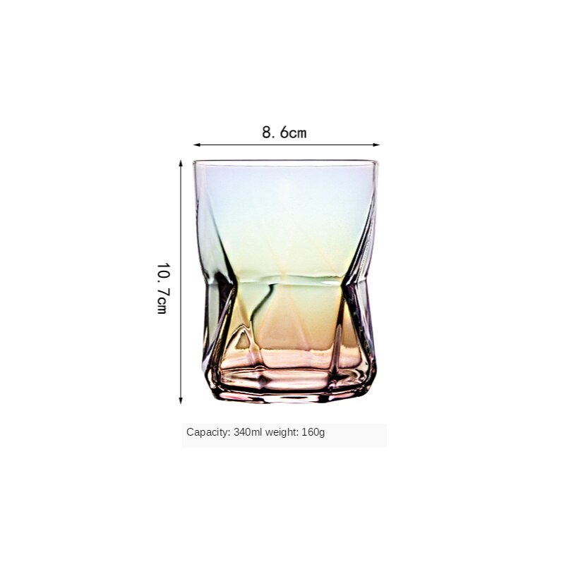 Nordisk whisky geometrisk kopp hushålls snapsglaskopp färgglad juice vinkopp genomskinlig mugg whisky ölglas gafas verre: Färgglad mitt