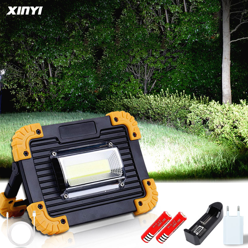 30000lm 100W USB Rechargeable Led Work Light Led Portable Spotlight for Outdoor Camping Lamp Led Flashlight USE2* 18650 battery