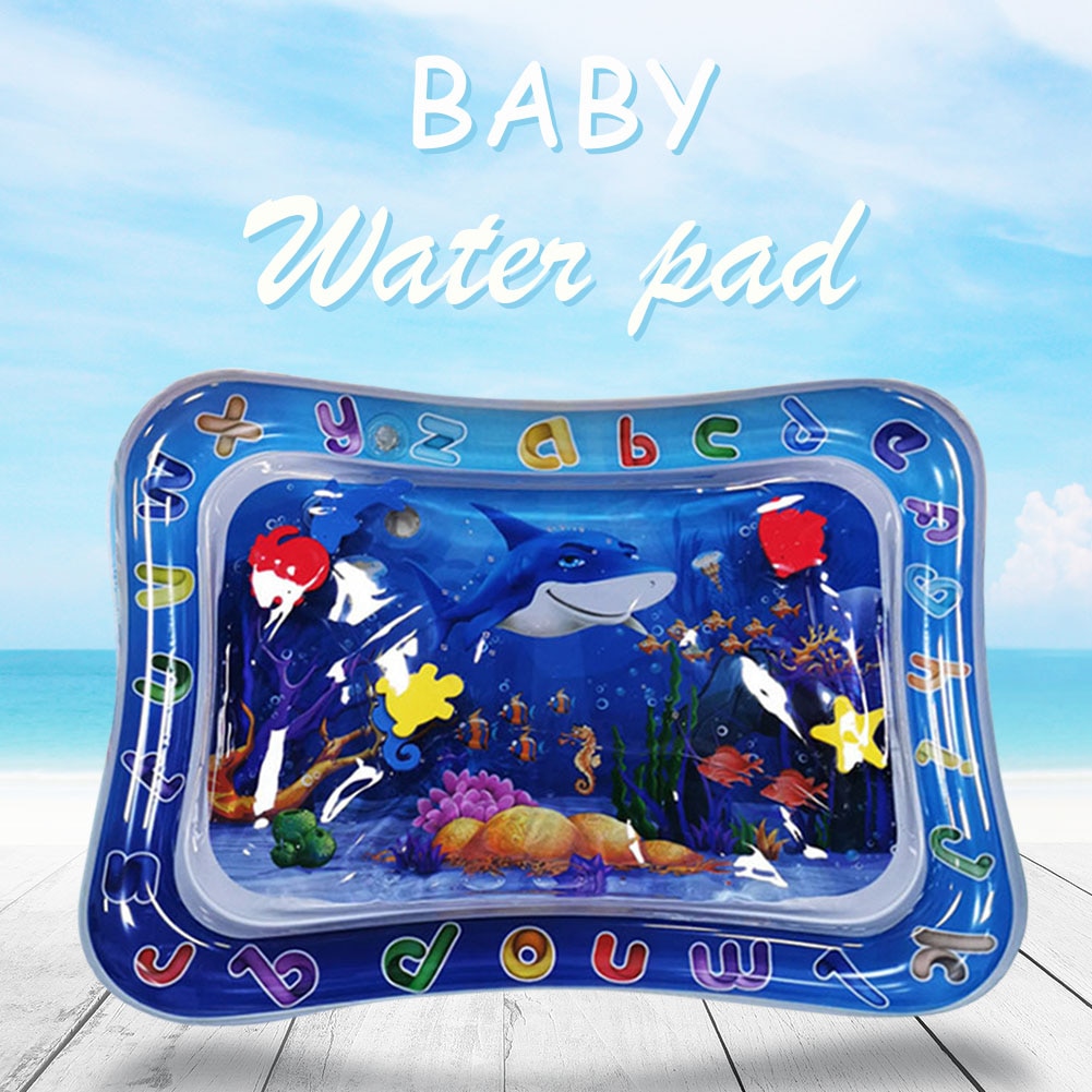 Baby vandmåtte oppustelig klappet pad pude haj grafisk vand legemåtte til børn uddannelse udvikle baby legetøj