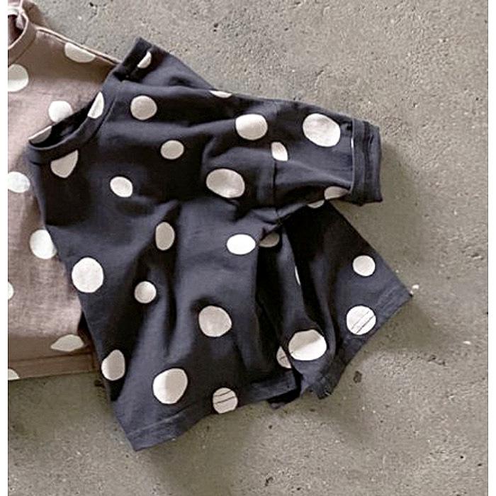 2022 autunno Baby New Born Polka Dot T-shirt abbigliamento bambino ragazzi e ragazze semplici top in cotone Casual per bambini Tees 0-3 anni: khaki / 6M