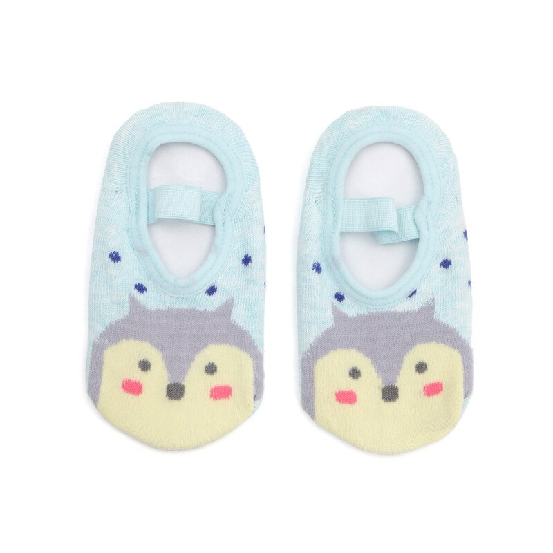 Calcetines antideslizantes con agarre para niñas de 1 a 3 años, zapatilla deslizante para caminar, con correa: Azul