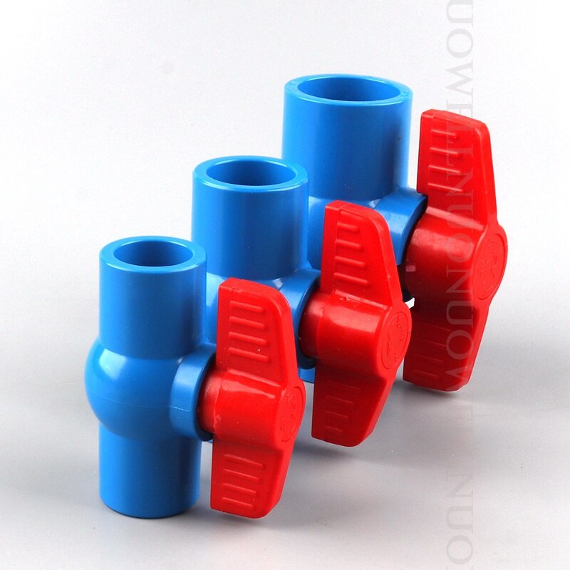 2pcs PVC Pipe Socket Ball Valve Water Pipe Socket Connector I.D 20 25 32 to 50mm Water Supply Tube Ball Valve Pipe Joints