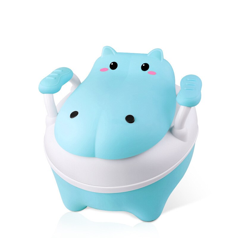 Orinal para bebés niños silla de asiento de entrenamiento portátil lindo hipopótamo viaje olla niños inodoro con cepillo de orinal gratis