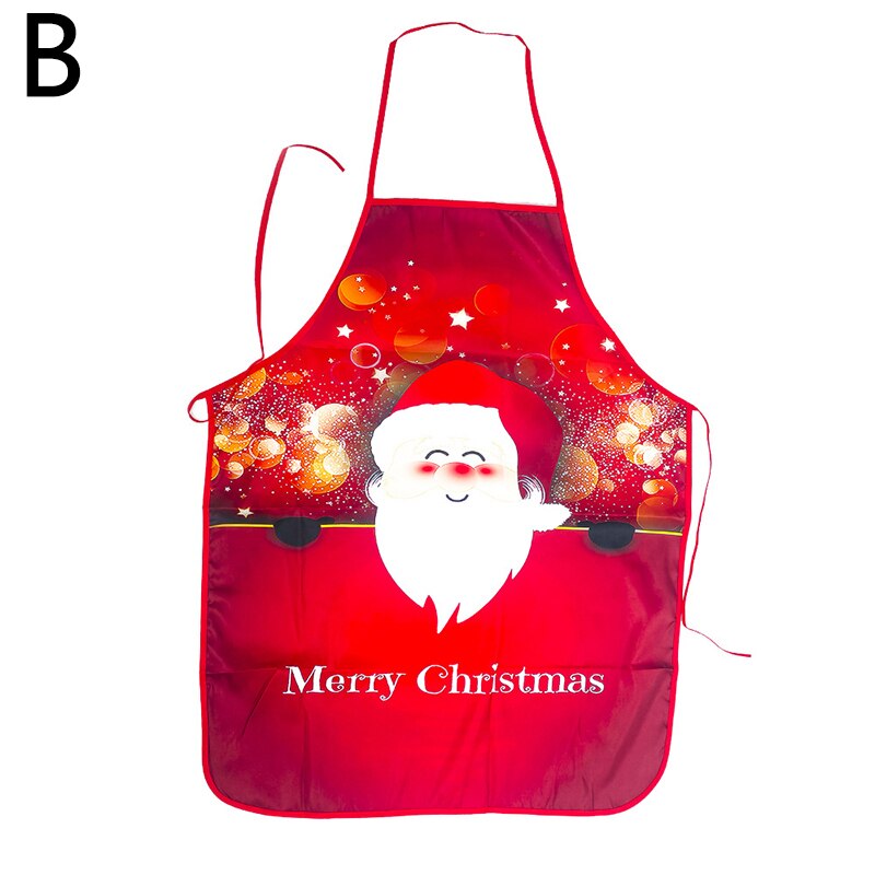 Christmas Aprons Adult Santa Claus Aprons Home Kitchen Cooking Apron Women and Men Dinner Party Decor Christmas Apron: B