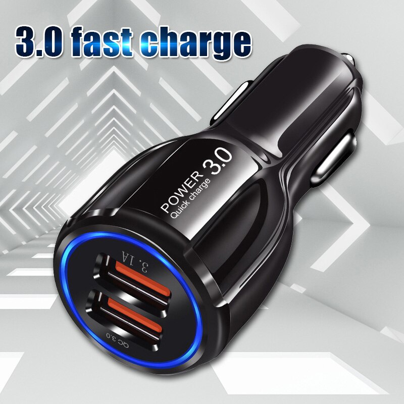 Quick Charge 3.0 USB Car Charger For Samsung S10 iPhone X Xs Huawei Xiaomi Fast Charging Mobile Phone Car Phone Charger