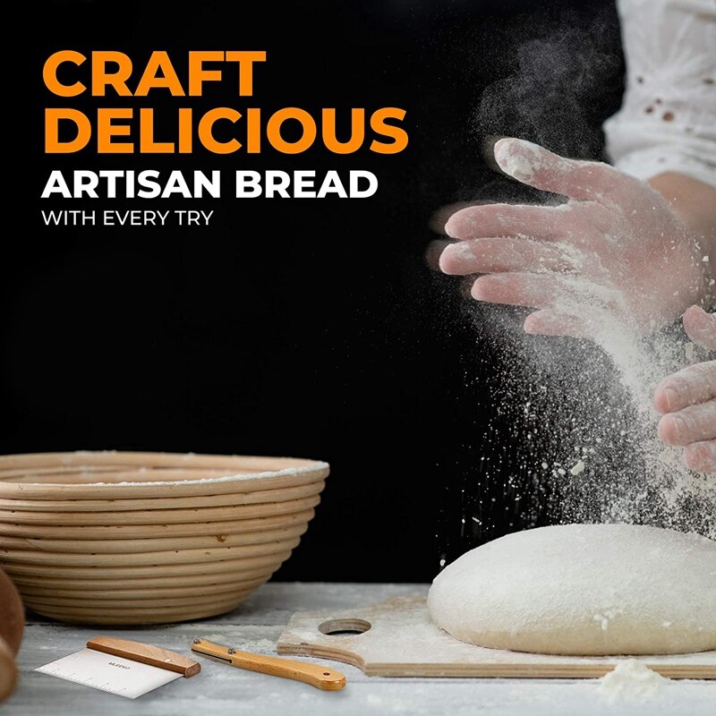 Round Bread Proofing Baskets Cloth Liner, Banneton Proofing Baskets 25Cm Bread Proofing Baskets for Baking