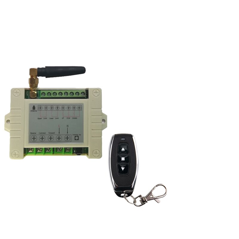 Interrupteur de commande à distance sans fil pour rideau de porte avant et arrière, fenêtre de porte, 220V, 10a 2CH, interrupteur limité TX RX: Bleu / 433MHZ