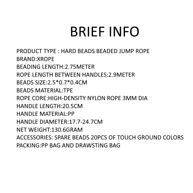 NEVERTOOLATE XROPE 7mm lage luchtbestendigheid harde kralen springtouw springtouw kralen skip Professionele concurrentie 2,9m lang handvat