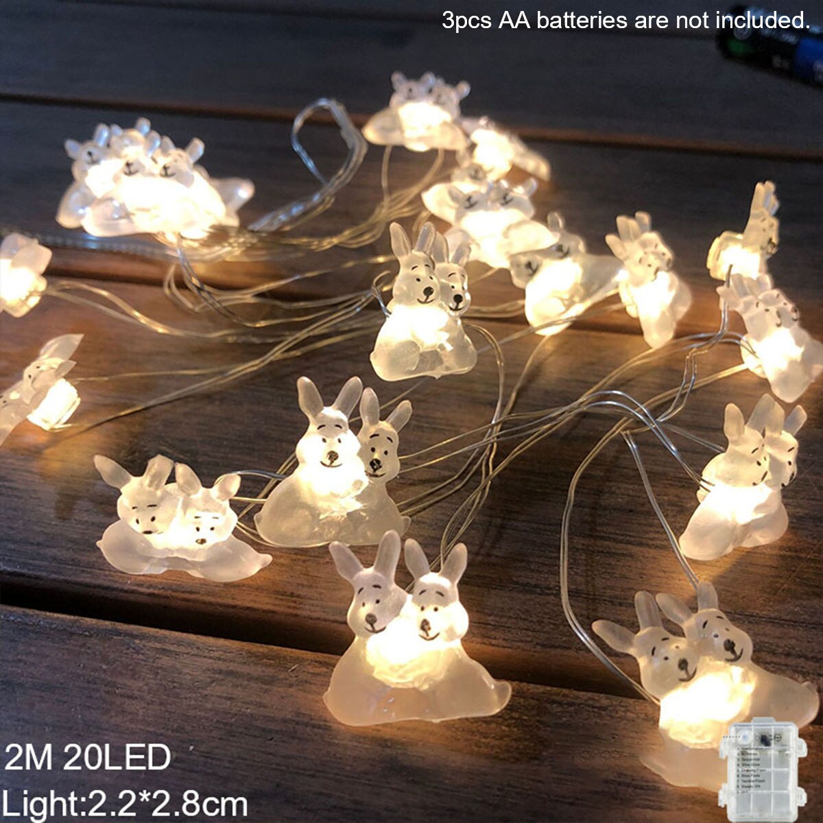 Easter LED Bunny String Lights Easter Decoration For Home Carrot Rabbit Fairy Light Supplies Happy Easter Party Favor: 03