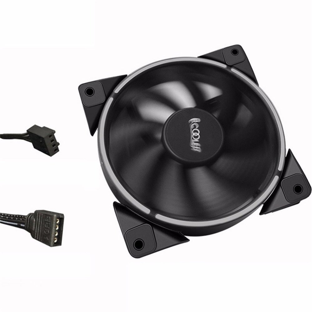 PCCOOLER 12cm RGB LED Light PC Cooling Fan Smart 4 Pin PWM Quiet PC Case Chassis Fan with AURA Regulation for Computer Case