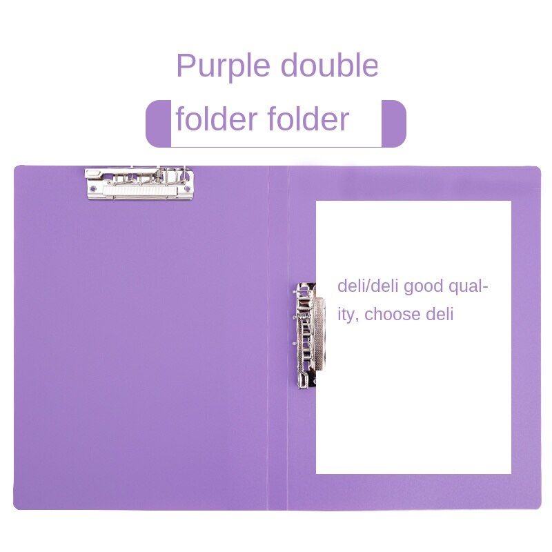 Dossier longueur pince pince plaques A4 dossier trombone bureau classé fort papier dossier étudiant Double pince: 33478Purple