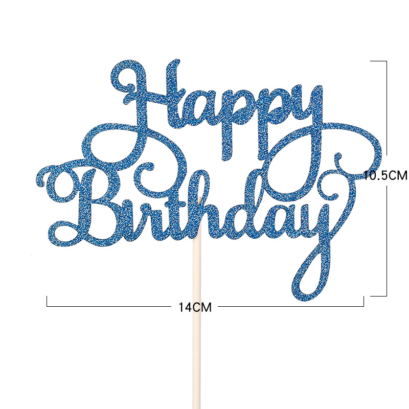 10pcs Gittler Happy Birthday Cake Topper Bling Sparkle Decoration Sign Happy Birthday Cake Topper Girl`s Birthday Dessert Decor