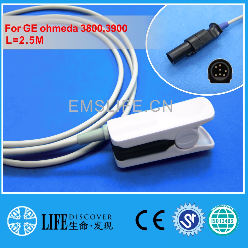 Lange kabel awt volwassen vingerclip spo 2 sensor voor ge ohmeda 3800,3900: Volwassen meneer vingerclip