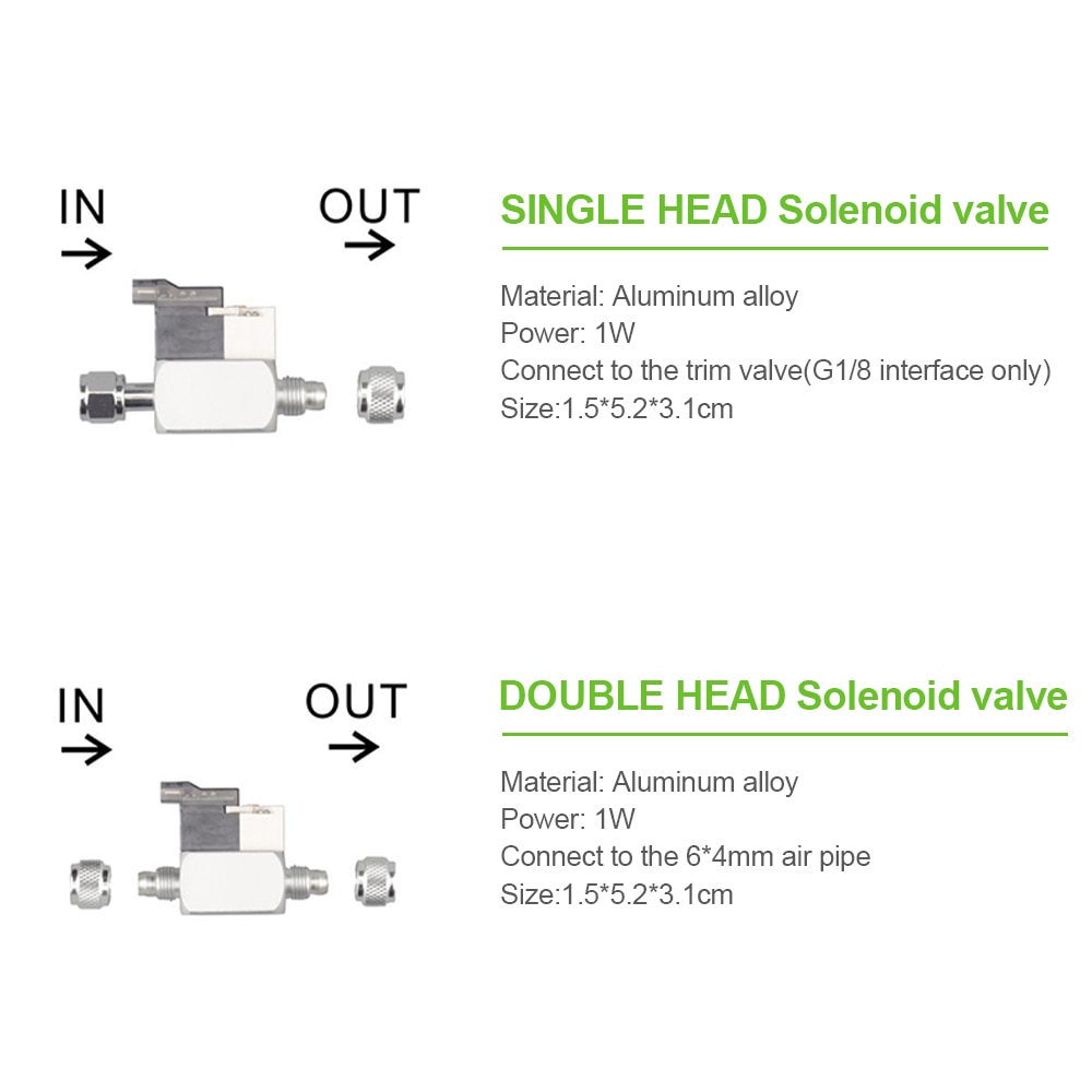 Magnetische Co2 Aquarium Solenoid Geruisloze Single/Dual Head Valve Lage Temp Regulator Cilinder Overdrukventiel Co2 Apparatuur