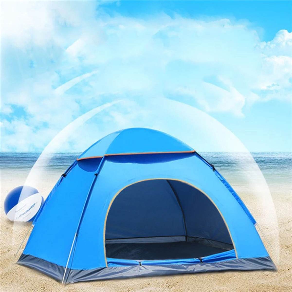 Extérieur 1 2 3 personnes ultra-léger tente automatique rapide ouvert Camp tentes étanche en plein air Camping randonnée équipement pour 3 saisons: Bleu