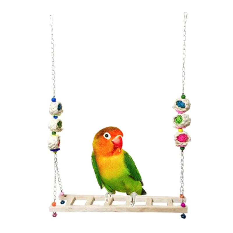 Chicken Ladder Swing Bridge Chicken Perch Large Parrot Chicken Wood Cage Stand Exercise Toys for Hens Coop