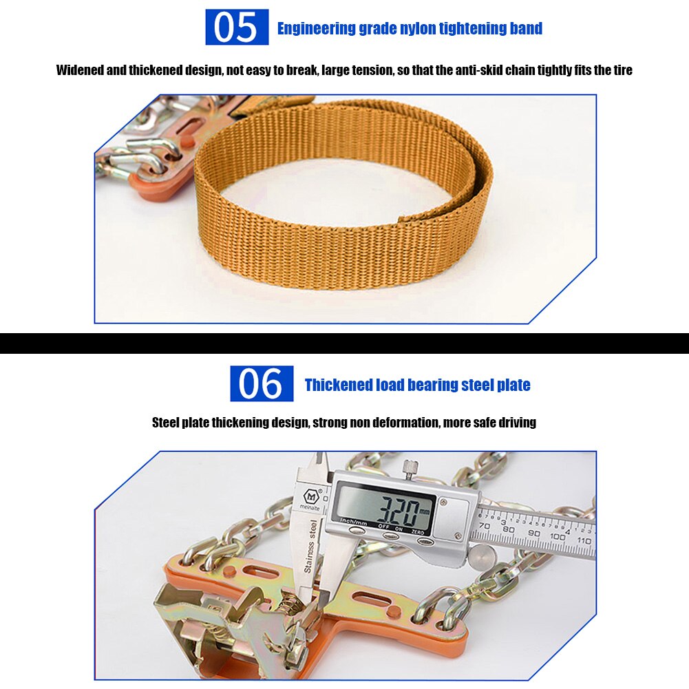 Universial Car Snow Chains Winter Use Car Tire Chain for Snow Ice Road Steel Tyre Traction Chain Universal Auto Vehicle Tools