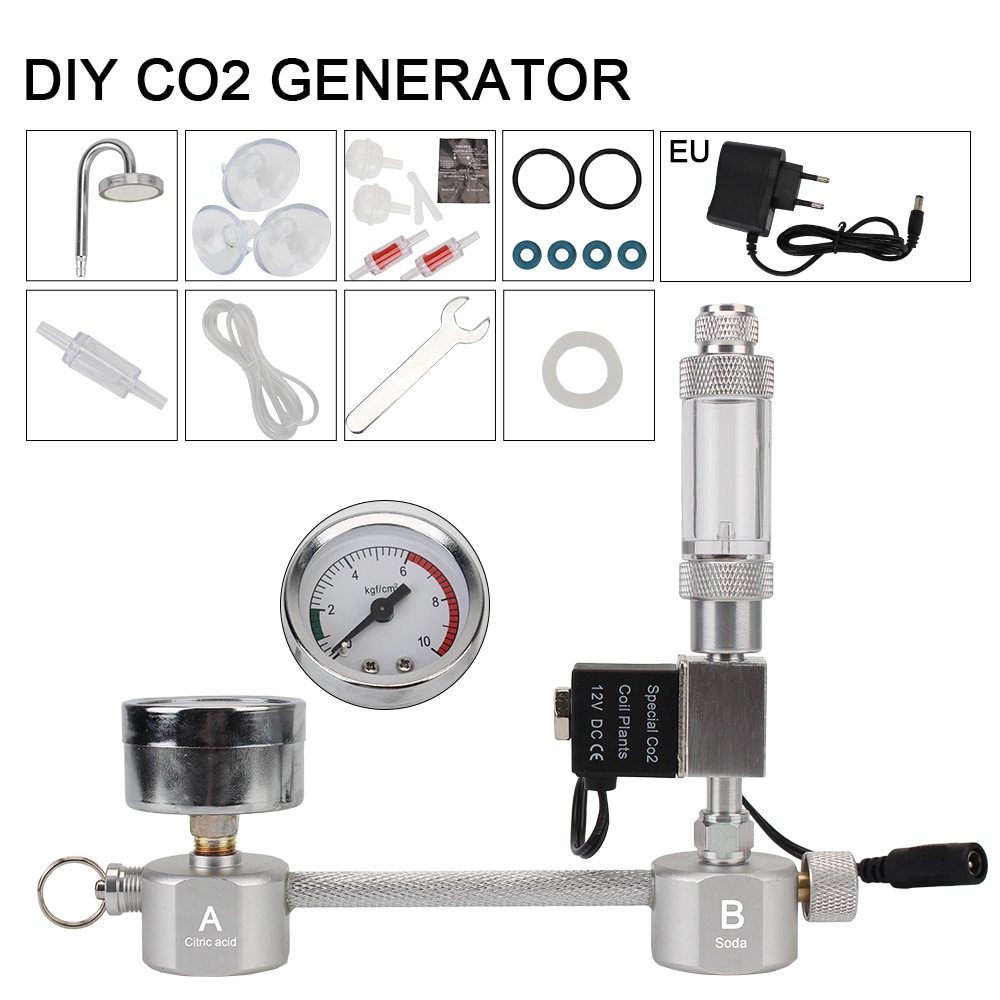 Aquarium Diy CO2 Generator Systeem Kit CO2 Generator Bubble Counter Diffuser Met Magneetventiel Voor Aquatische Plantengroei