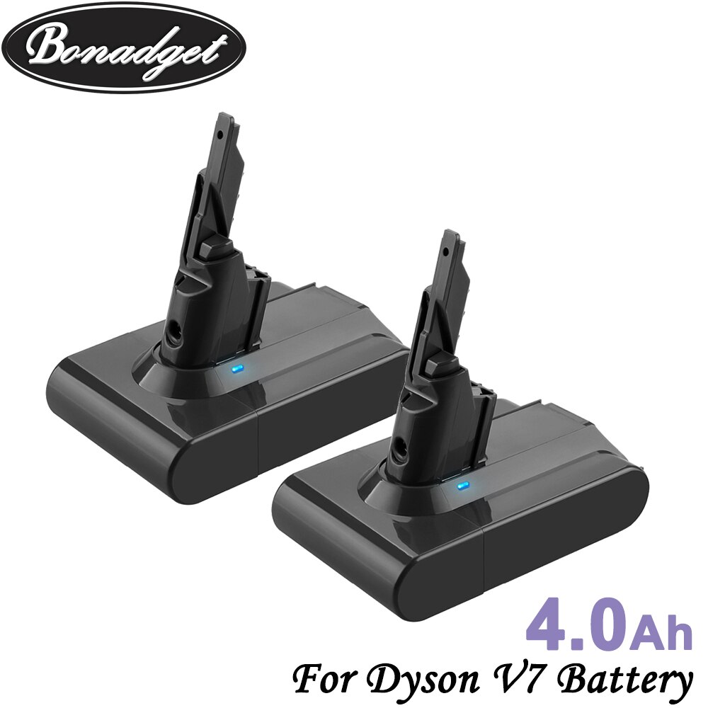 Bonadget 21.6V 4000mAh Li-ion Replacement V7 Batteries For Dyson V7 225403 229687 Vacuum Cleaner Chargeable Power Tools Battery: 2 Pack 4000mah