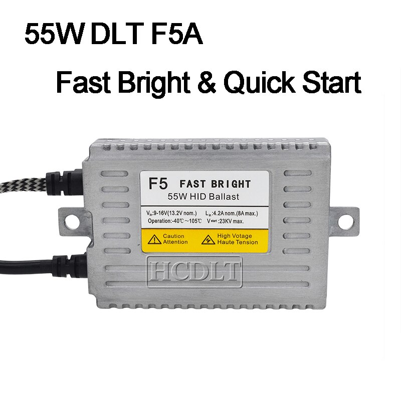 HCDLT-Kit de Xenón HID F5, lámpara de xenón de arranque rápido y brillante, 55W, H7, 5500K, lámpara H1, H3, H11, D2H, HID