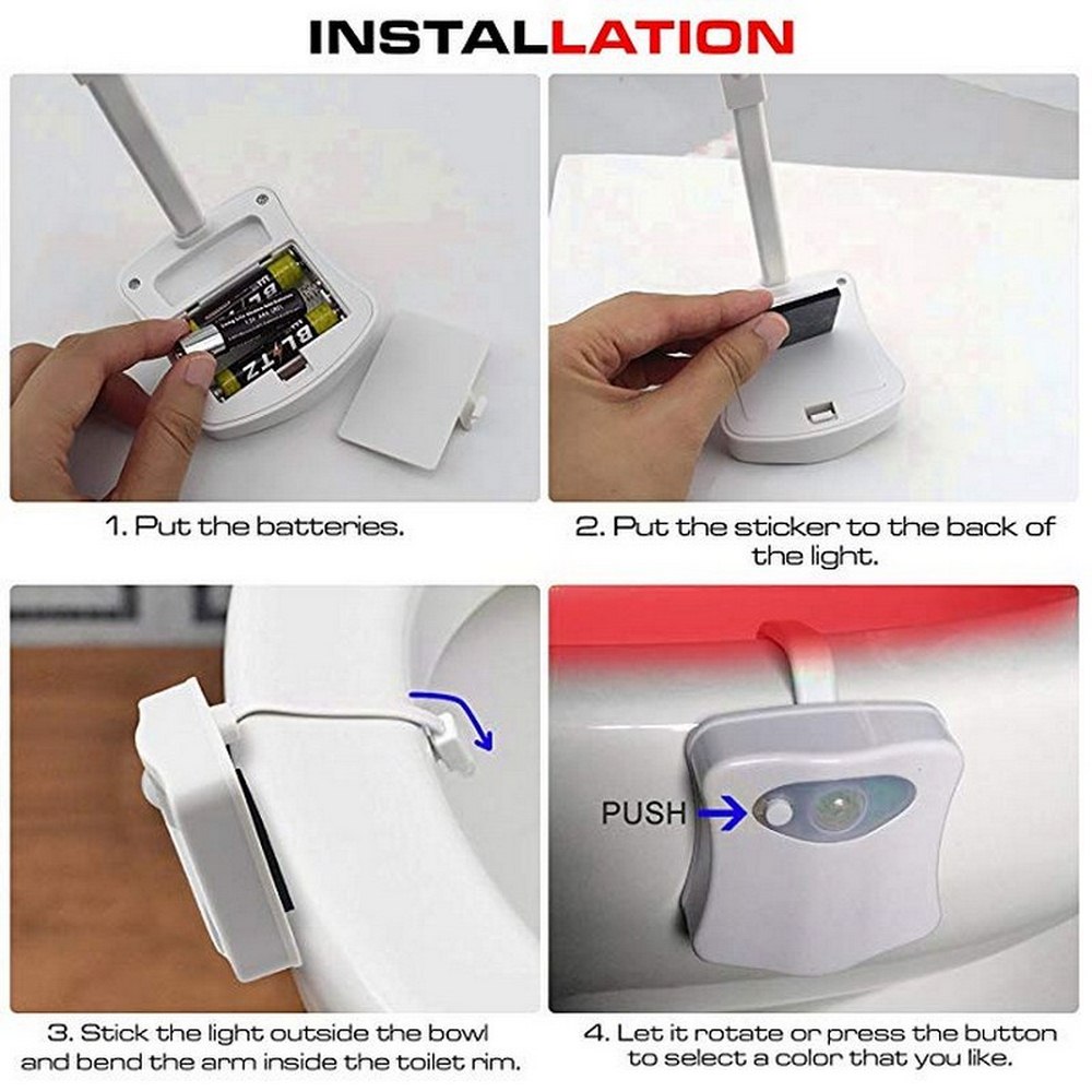 Sensor Wc Licht PIR Sensor 8 Farben Wc Sitz Automatische RGB Nacht Licht Hintergrundbeleuchtung Wasserdicht LED Luminaria Lampe