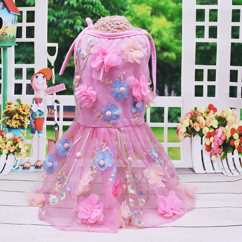 Hund Katze Hochzeit Kleid Tutu Prinzessin Pet Welpen Kleider Blumen Spitze Stickerei Pet Puppy Rock Hochzeit Party Kleidung
