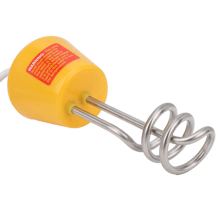 Electric Water heater Floating Electric Immersion Water Heater Water Boiler with Thermometer US 110 to 120V Yellow 2m