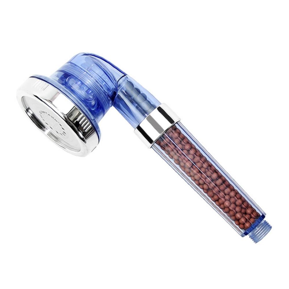 Healthy Negative Ion SPA Filtered Adjustable Shower Head with Shower Hose Three Shower Mode Negative Lon SPA ShowerHead: Blue