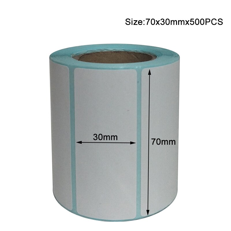 Paper Self Adhesive Thermal White Blank Label Sticker Paper Supermarket Price Blank Label Direct Print Waterproof Print Supplies: 70x30mm-500pcs