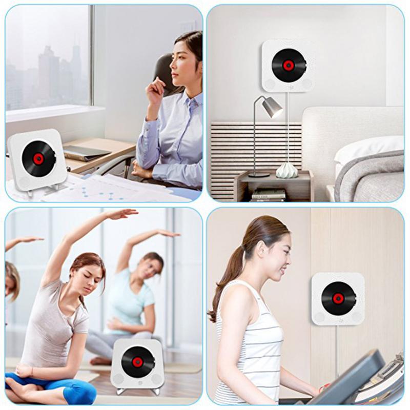 Wall Mountable CD Player USB Bluetooth Home Audio Boombox CD Music Player with Remote Control Built-in HiFi Speakers FM Radio