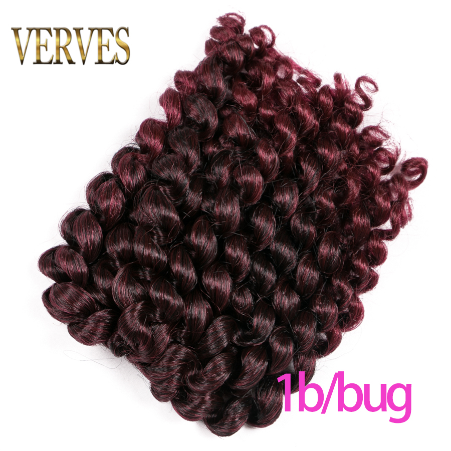 Torção encaracolado preto crochê tranças de cabelo 75 g/pacote 8 polegada 20 fios/pçs sintético ombre trança extensão do cabelo torção: T1B/Burgundy