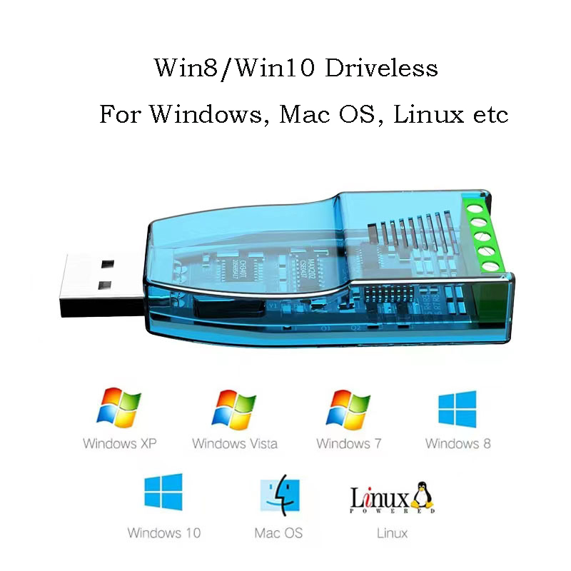 USB to RS485 RS232 Converter Industrial Protection Serial Port Module Communicate Cable Splitter Dongle Data Extend Adapter