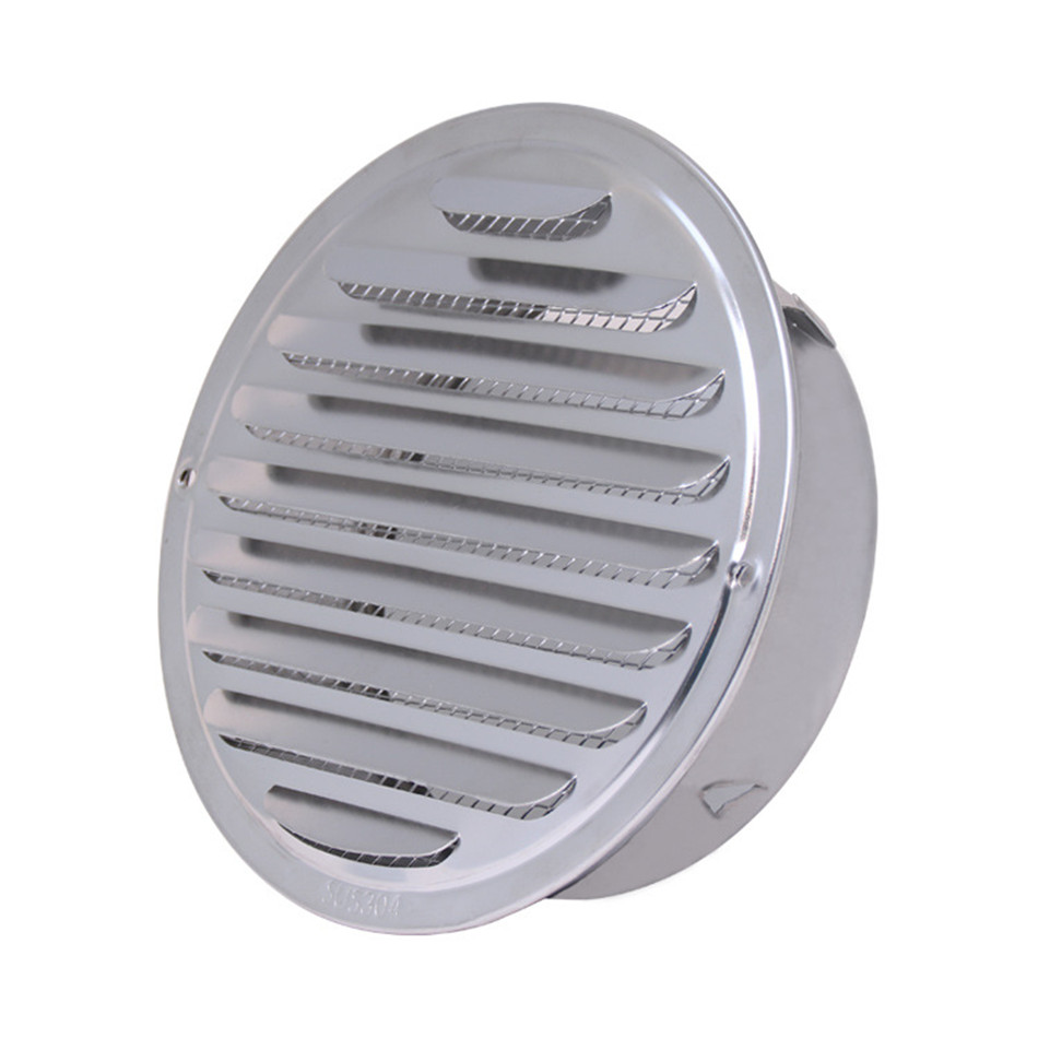 Grelhas de ventilação de duto redondas da grade de ventilação da parede exterior de aço inoxidável 70/80/100/120/150/160/180/200mm respiradouro de ar