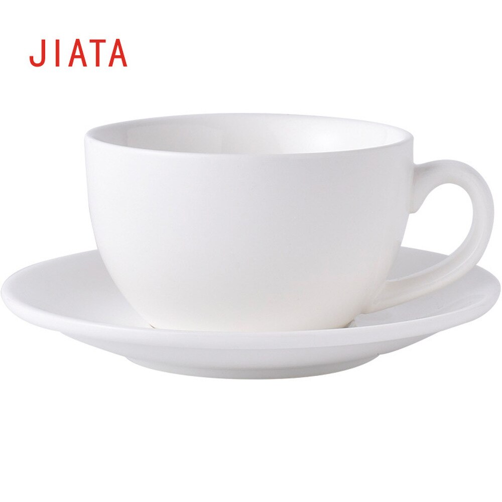 pure white simple coffee cup and saucer set ceramic cup tableware household coffee cup