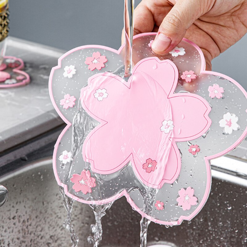Cherry Blossom Isolatie Warmte Tafel Mat Anti-Slip Thee Cup Melk Mok Bloem Koffie Cup Coaster